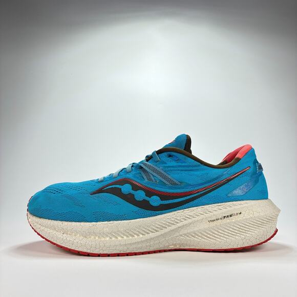 Saucony Triumph 20 Bright Blue Red Lace Up Running Shoes S20759-31 Men’s Sz 11.5 - Picture 4 of 11